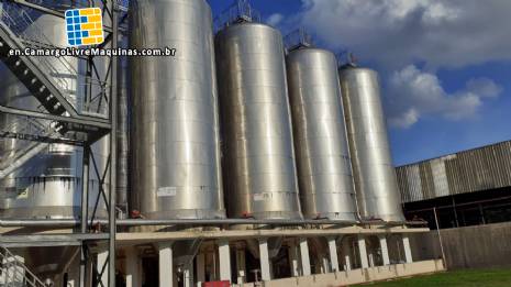 Stainless steel tank for beer fermentation, 167,500 liters, Codistil Dedini