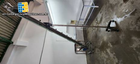 JHM stainless steel inclined screw conveyor with receiving silo