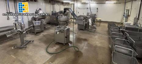 Industrial plant/refrigeration processing plant for deboning and processing meats and sausages.