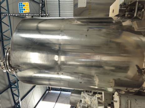 Stainless steel tank for storage and agitation 1500 liters