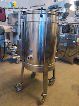 Stainless steel jacketed heating tank, 50 liters