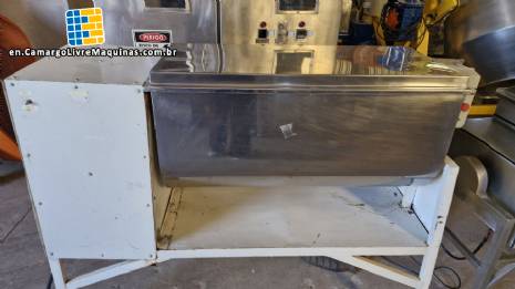 Horizontal paddle mixer in stainless steel, 200 liters, 2 HP.