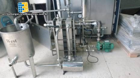 Plate heat exchanger for pasteurization 2.000 L West equipamentos