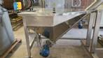 Inclined screw conveyor with stainless steel silo