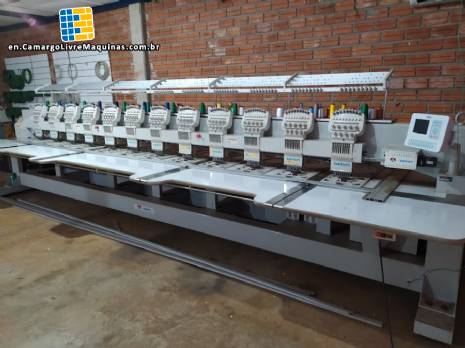 Automatic machine to embroider 12 heads and 9 colors Sansei